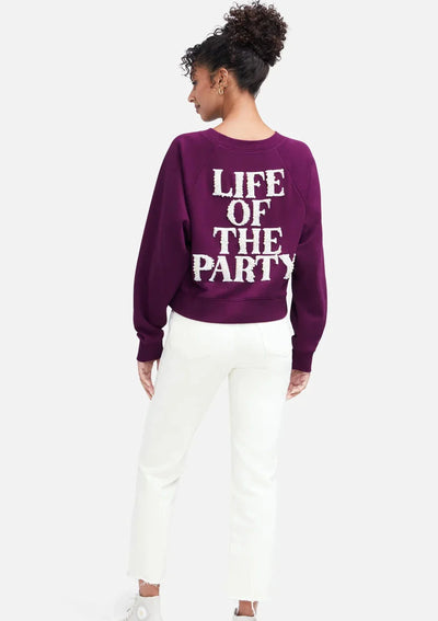 WILDFOX “VIP” Raglan Pullover Sweater - Dark Purple