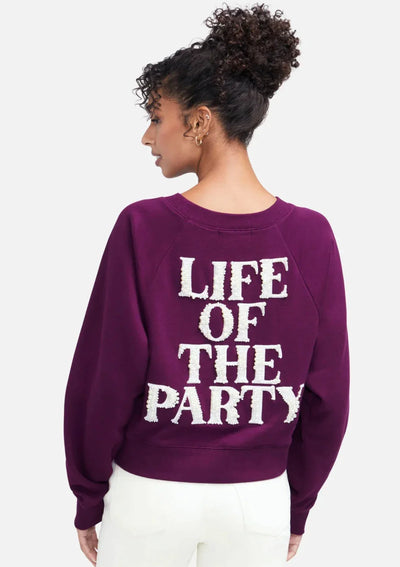 WILDFOX “VIP” Raglan Pullover Sweater - Dark Purple