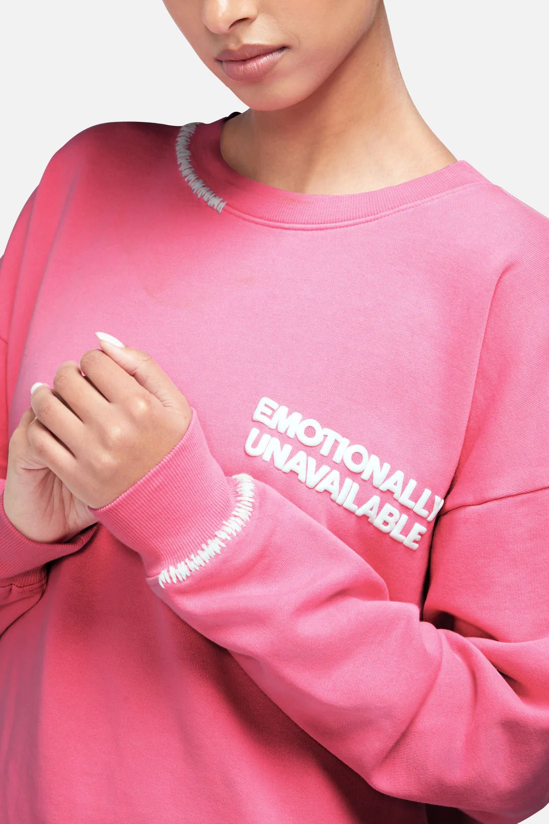 WILDFOX “Emotionally Unavailable” Sweatshirt - Aurora Pink
