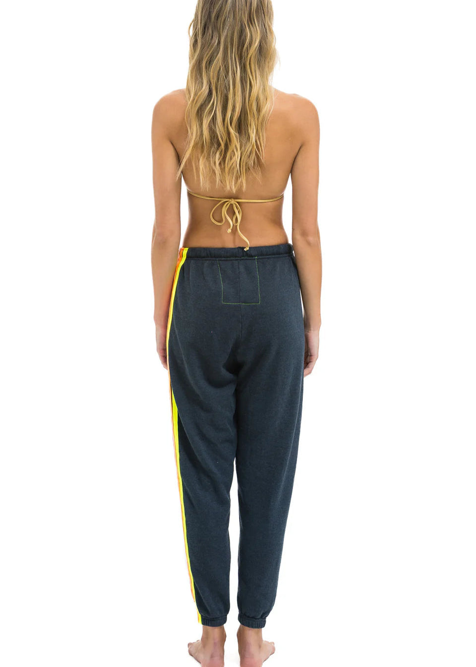 Aviator Nation 5 Stripe Women’s Sweatpant Charcoal Neon