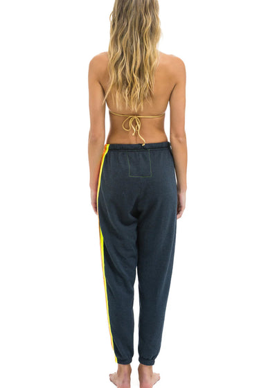 Aviator Nation 5 Stripe Women’s Sweatpant Charcoal Neon