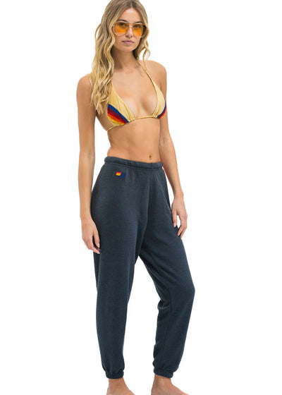 Aviator Nation 5 Stripe Women’s Sweatpant Charcoal Neon