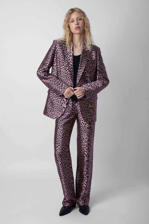 Zadig & Voltaire Vegy Leopard Jacquard Blazer - Rose