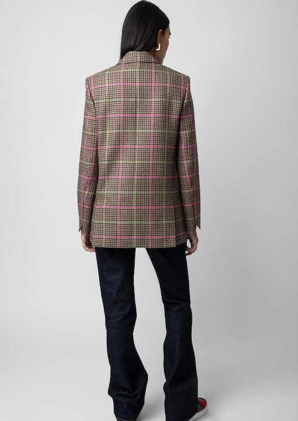 Zadig & Voltaire Vow Check Blazer - Chestnut