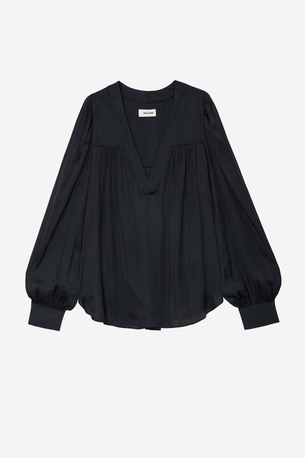 Zadig & Voltaire Telia Satin Blouse - Black – Shop The Pink Door