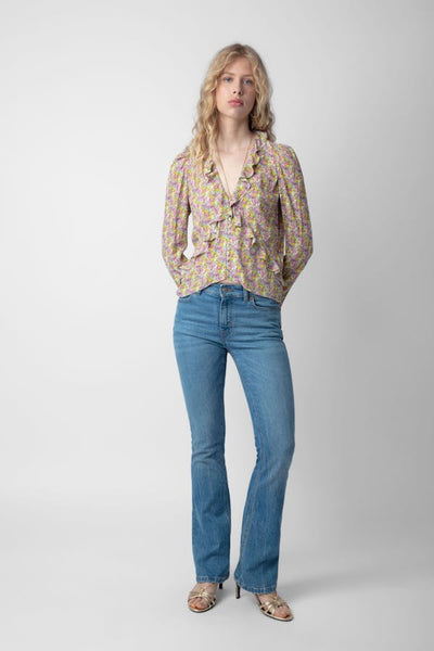Zadig & Voltaire Tresse Crepe Ruffle Blouse - Sun