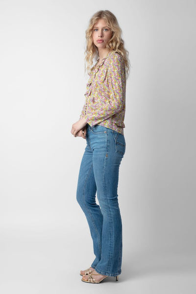 Zadig & Voltaire Tresse Crepe Ruffle Blouse - Sun