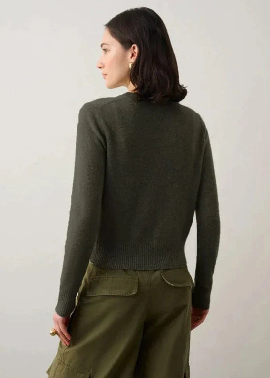 White + Warren 100% Cashmere Crew Thyme Heather Sweater