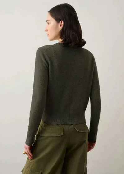 White + Warren 100% Cashmere Crew Thyme Heather Sweater