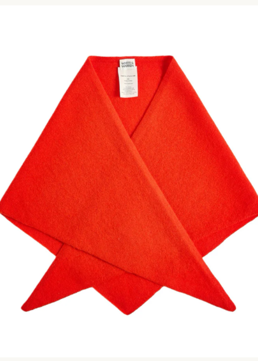 White + Warren Cashmere Neckerchief French Red