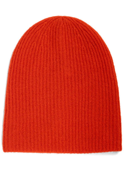 White + Warren Cashmere Plush Rib Beanie French Red