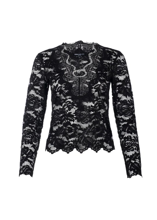 Generation Love Yoko Lace Top Black