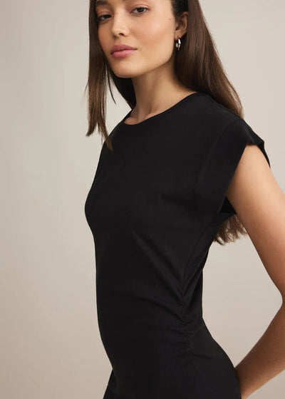 Z Supply Camino Textured Mini Dress Black