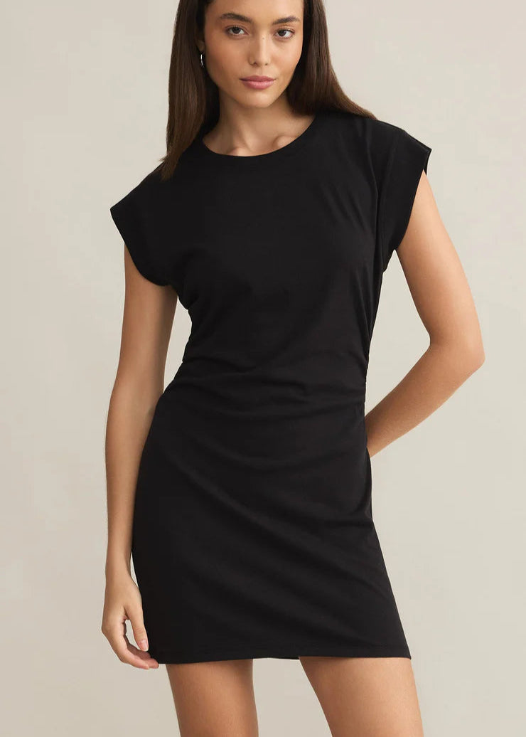 Z Supply Camino Textured Mini Dress Black