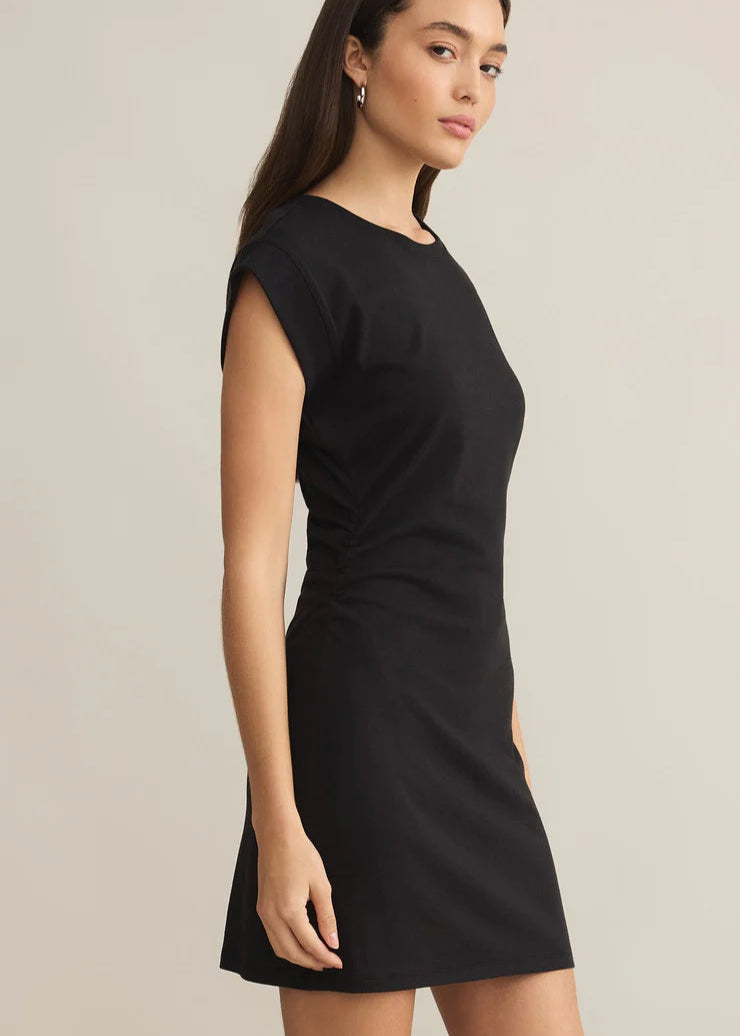 Z Supply Camino Textured Mini Dress Black