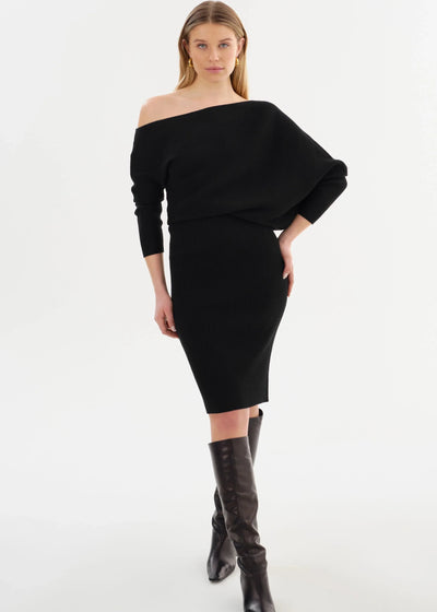 Lamarque Zenobia Knit Midi Dress Black
