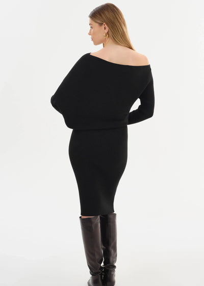 Lamarque Zenobia Knit Midi Dress Black