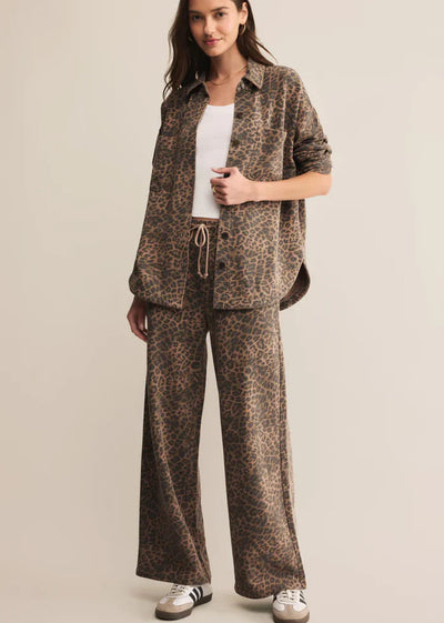 Z Supply Hunter Leopard Knit Pants Tan