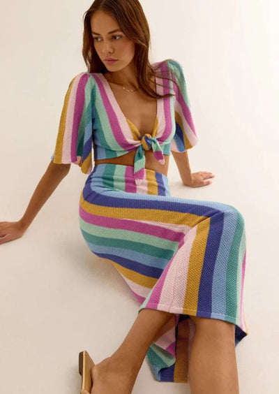 Z Supply Cabteiman Prism Skirt Cabana Teal
