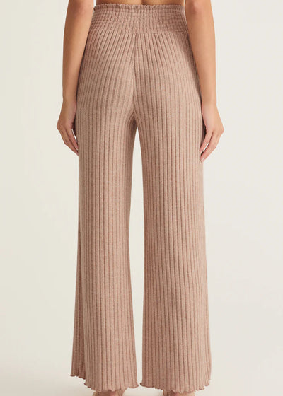 Z Supply Dawn Smocked Rib Pant Iced Coffee
