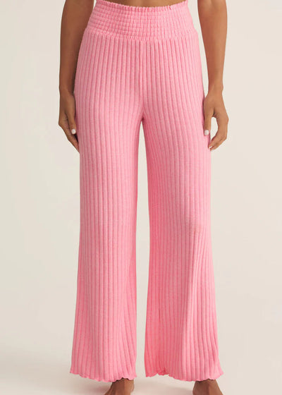 Z Supply Dawn Smocked Rib Pant Passion Fruit