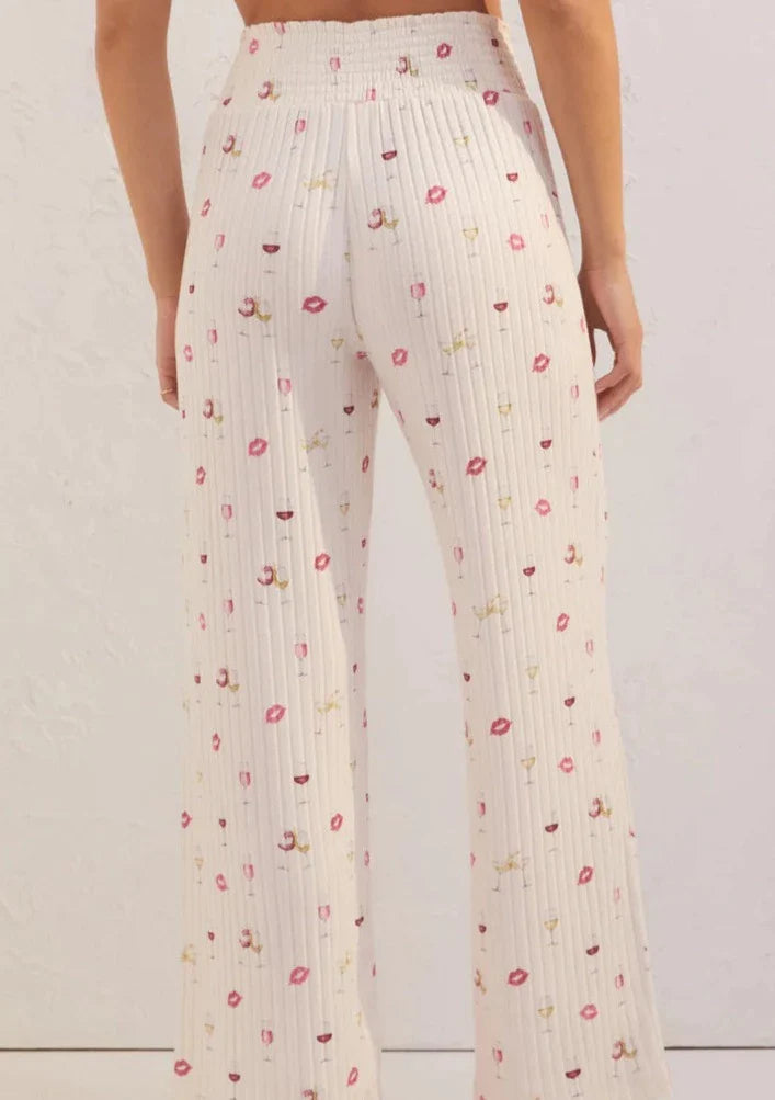 Z Supply Dawn Wine Silky Rib Pants - Bone