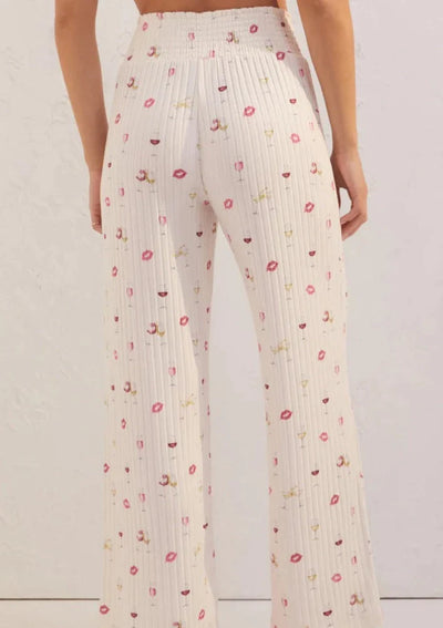 Z Supply Dawn Wine Silky Rib Pants - Bone