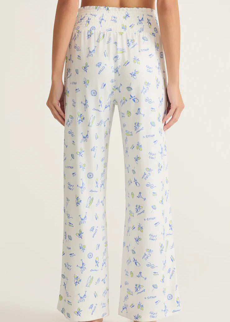 Z Supply Dawn Citron Pant White