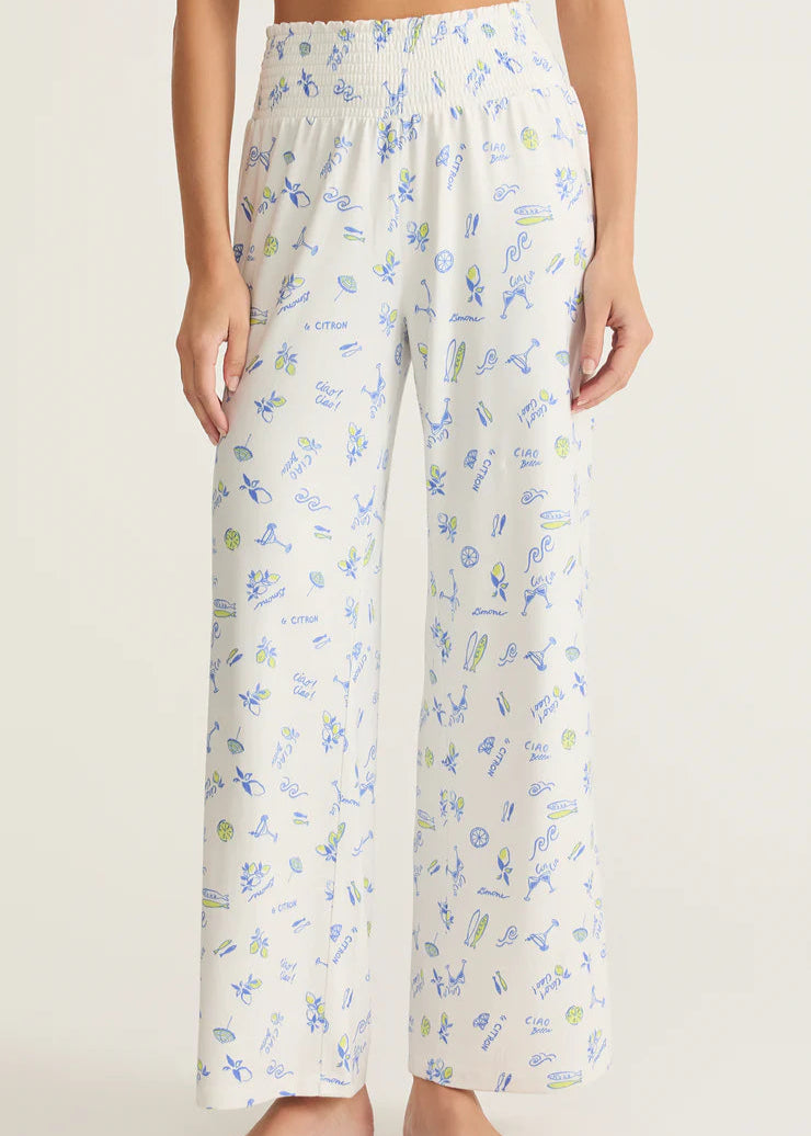 Z Supply Dawn Citron Pant White