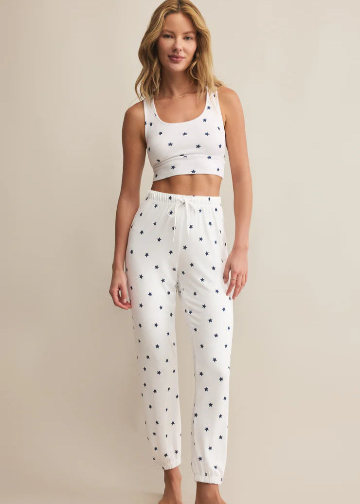 Z Supply Classic Mini Stars Jogger White