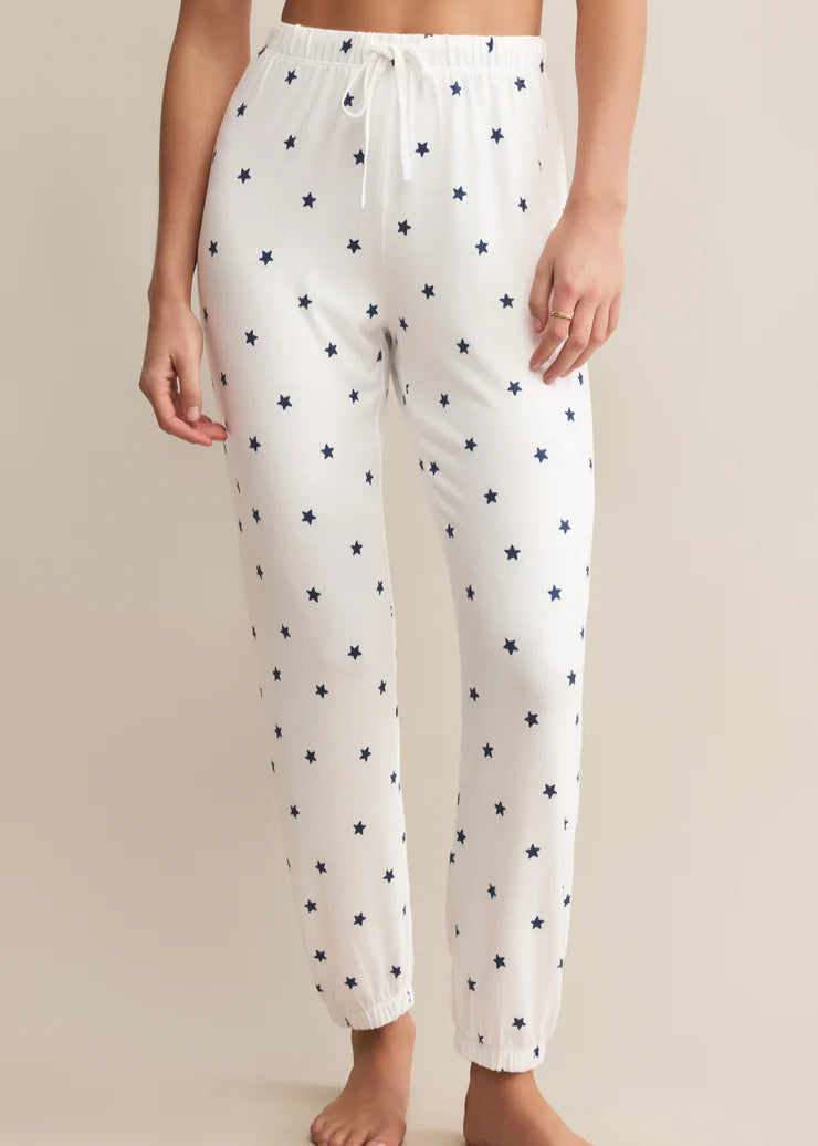 Z Supply Classic Mini Stars Jogger White