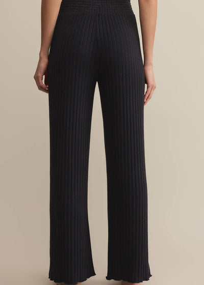 Z Supply Dawn Smocked Rib Pant Black Sand