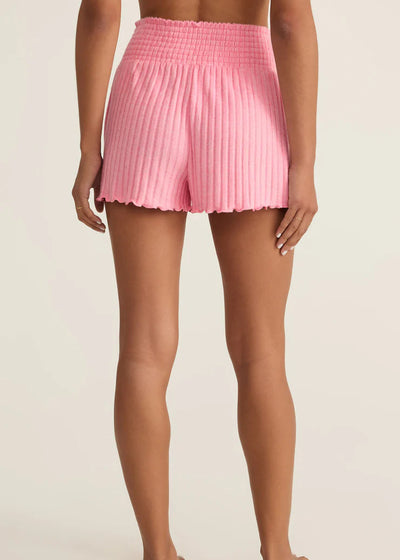 Z Supply Dawn Smocked Rib Short Passion Fruit
