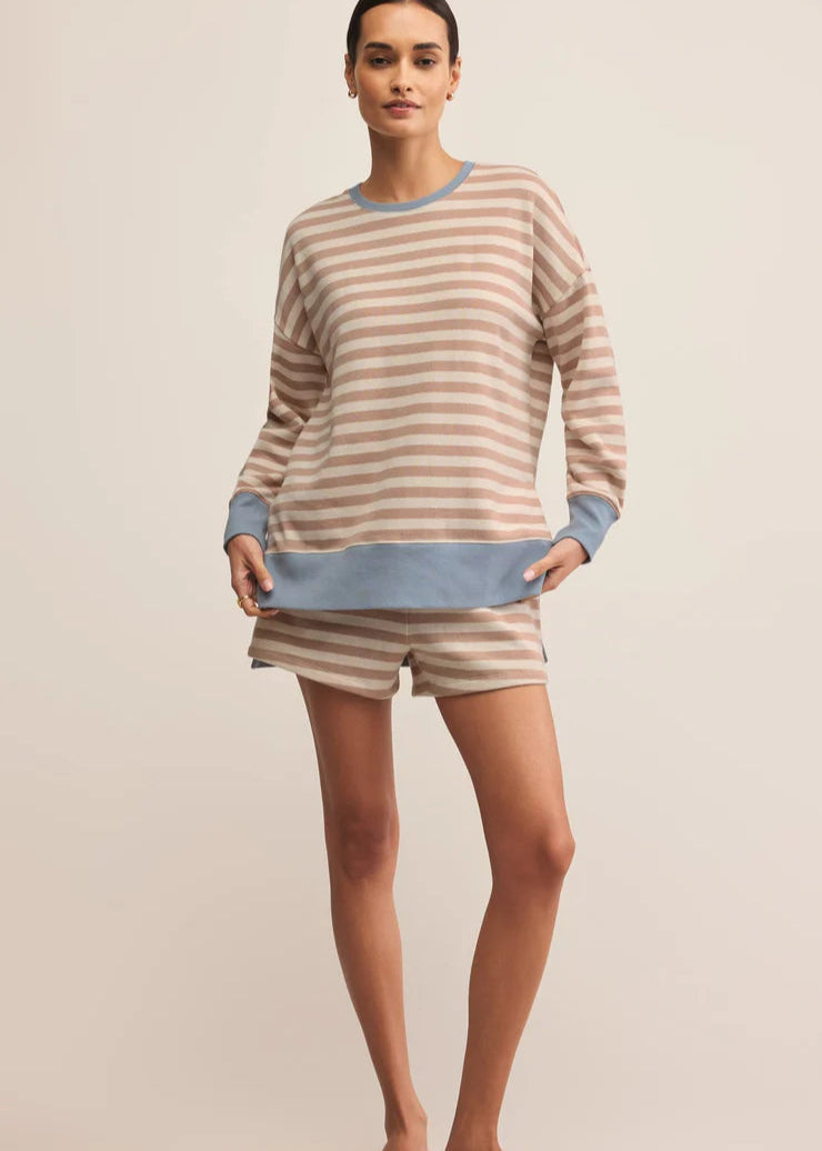 Z Supply Low Key Stripe Short Sand