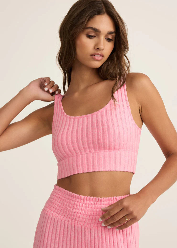 Z Supply Zoe Rib Tank Bra Passion Fruit