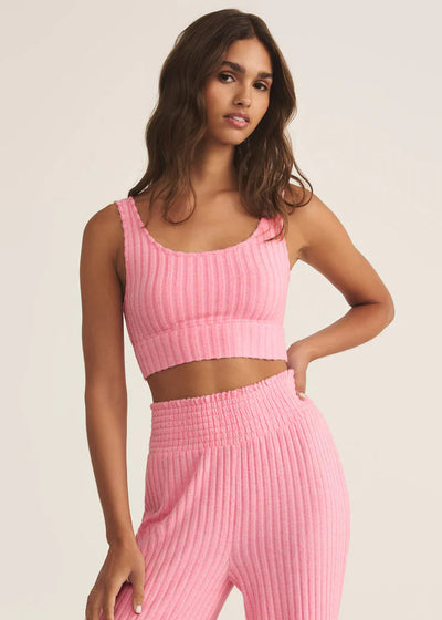 Z Supply Zoe Rib Tank Bra Passion Fruit
