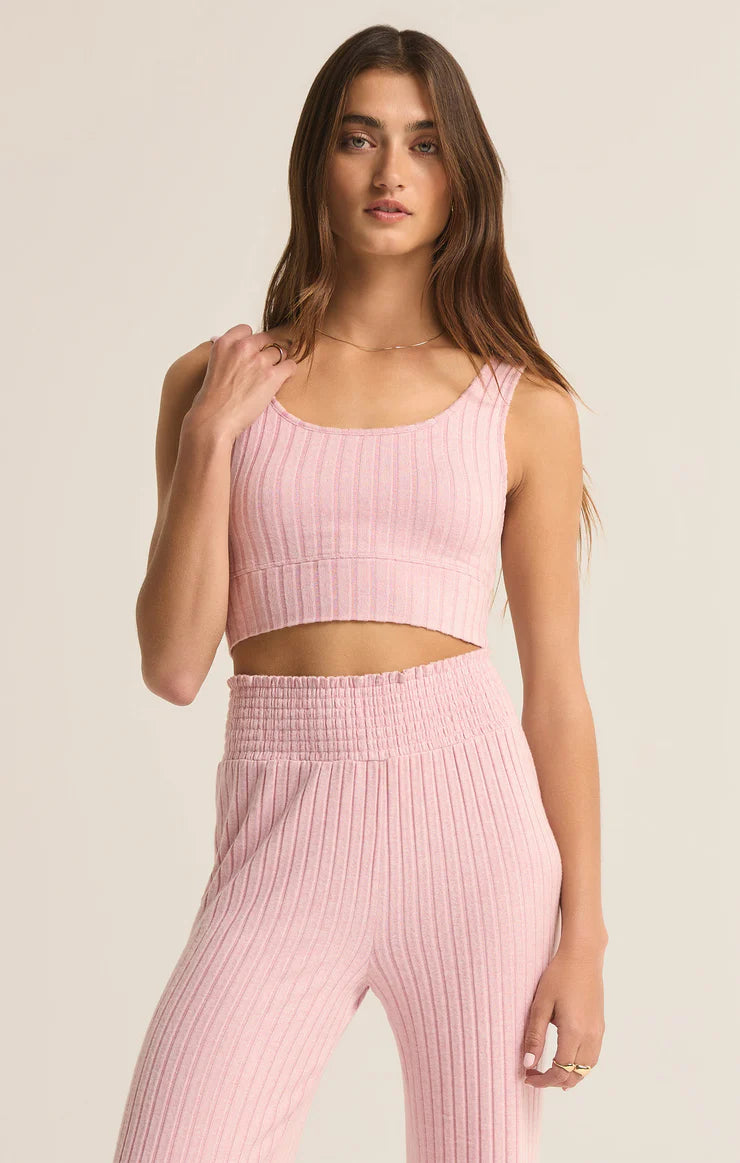 Z Supply Zoe Rib Tank Bra Mauve