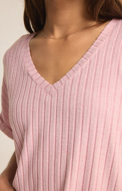 Z Supply Take It Easy Rib Tunic Sunset Mauve