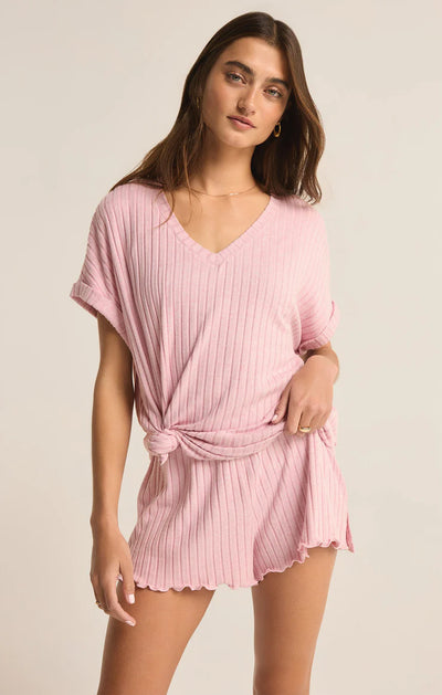 Z Supply Take It Easy Rib Tunic Sunset Mauve