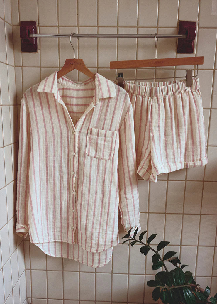 Z Supply Saturday Stripe Shirt Bone