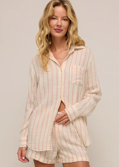 Z Supply Saturday Stripe Shirt Bone