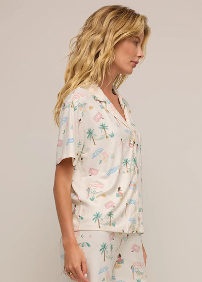 Z Supply Beach Days Button Top Bone