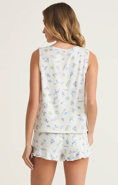Z Supply Bridgette Citron Tank White