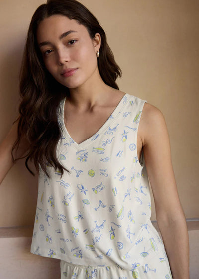 Z Supply Bridgette Citron Tank White
