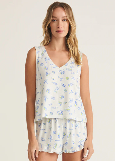 Z Supply Bridgette Citron Tank White