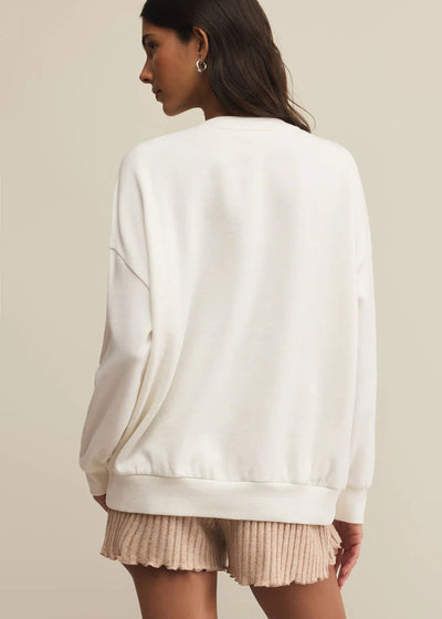 Z Supply Oversized Mama Sweatshirt White Shell