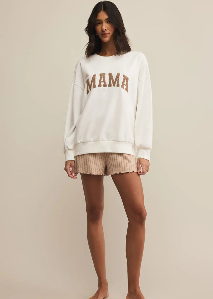 Z Supply Oversized Mama Sweatshirt White Shell