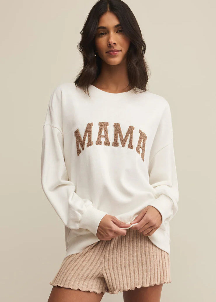 Z Supply Oversized Mama Sweatshirt White Shell