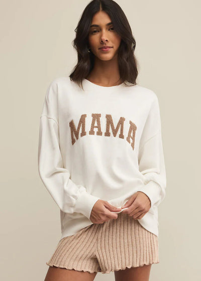 Z Supply Oversized Mama Sweatshirt White Shell