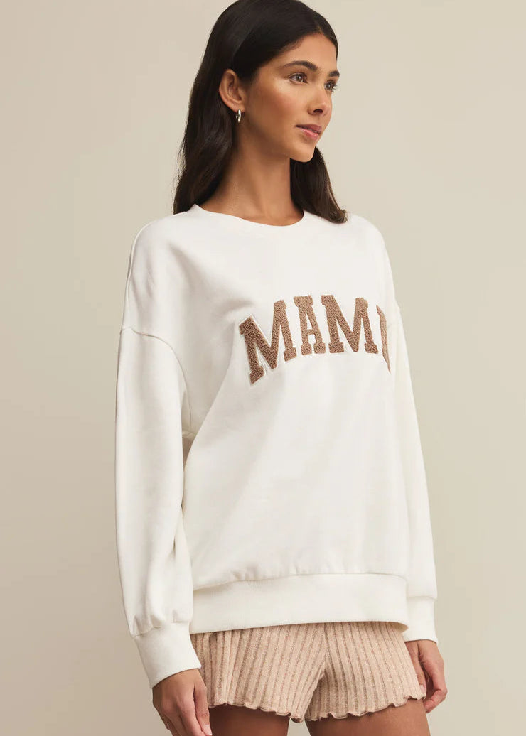 Z Supply Oversized Mama Sweatshirt White Shell